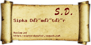 Sipka Dömötör névjegykártya